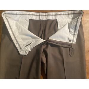 $399 CANALI BROWN FLAT FRONT LUXURY WOOL MINI TWILL PANTS ITALY 41 X 28 + 2